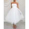 thumbnail image 5 of GXFC Women Wedding Dresses Strapless Tulle Midi Cocktail Dress for Guest, 5 of 8