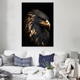 thumbnail image 4 of Póster de lienzo con pintura de águila negra y dorada, gato, elefante, oso pardo bajo las estrellas, decoración del hogar, imagen interior impresa, 4 of 5