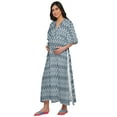 thumbnail image 2 of Moomaya Womens Printed Kimono Sleeve Button Down Cotton Maternity Long Kaftan, 2 of 5