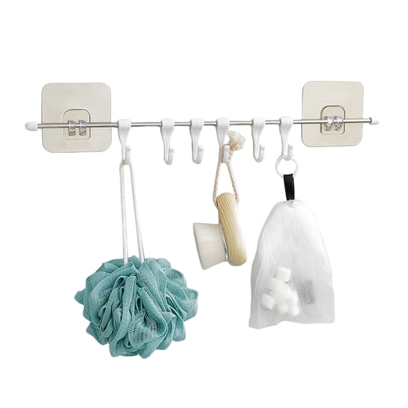 BESTYASH White Adhesive Towel Holder for Kitchen and Bathroom Wall Mount with Strong Invisible Hook and Easy Installation
