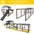 thumbnail image 6 of Gowoodhut 116"L Extra Large Chicken Coop 2 Story Wooden Poultry Cage with Run, 6 of 7