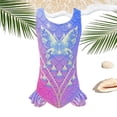 thumbnail image 3 of Shadoumai Girls One Piece Swimsuit Size 10-12 Sheer Mesh Tankini for Girls Quick Drying Color Block Beach Skirt Cute Ruched Bathing Suit Modest Swimwear with Chest Pad, 3 of 7