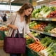 thumbnail image 4 of Bolsa De Tela Bolsas de supermercado reutilizables rojas, plegables, con asa larga, para supermercado, portátiles (1 unidad) JASKFLY, 4 of 8