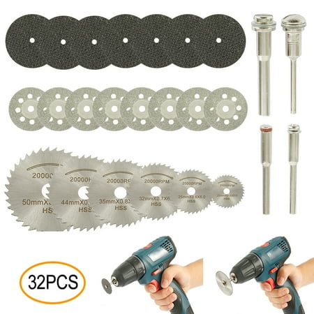 

ODOMY Cutting Wheels Tool Kit Diamond Cutting Wheel， Mini HSS Circular Saw Blades for Woodworking Metal Glass Plastic Stone