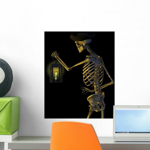 Skeleton Pirate with Lantern Wall Mural by Wallmonkeys Peel and Stick Graphic (18 in H x 17 in W) WM140132