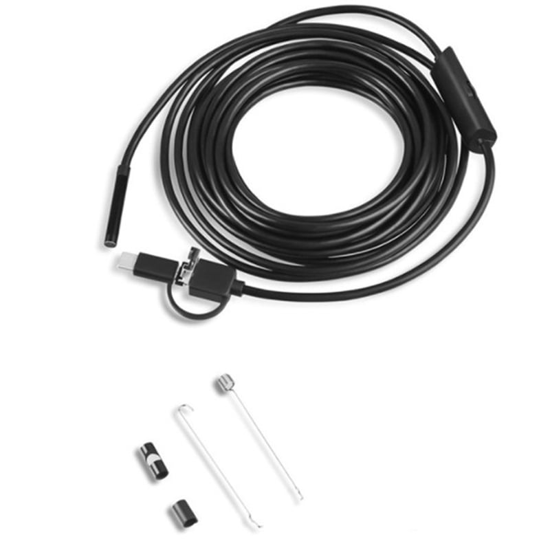 pasta Moderniseren Eenvoud 5.5mm TYPE C USB Mini Endoscope 2M Hard Cable Snake Borescope Inspection  Camera for Android Smartphone PC - Walmart.com