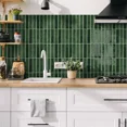 thumbnail image 4 of 10-Pack Dark Green Vintage 3D Self-Adhesive Wall Tiles 12×12 Inch, Peel and Stick Backsplash for Kitchen Bathroom Rental Homes, 4 of 15