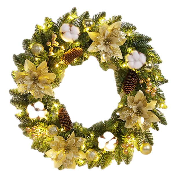 Guirnaldas Colgantes para en La Pared Navidad Artificial 40 Cm Con Piñas Abeto Bayas PVC Realista Puerta Entrada Ventana