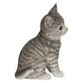 thumbnail image 5 of 7.75" Cute Sitting Tabby Kitten Outdoor Garden Statue, 5 of 6