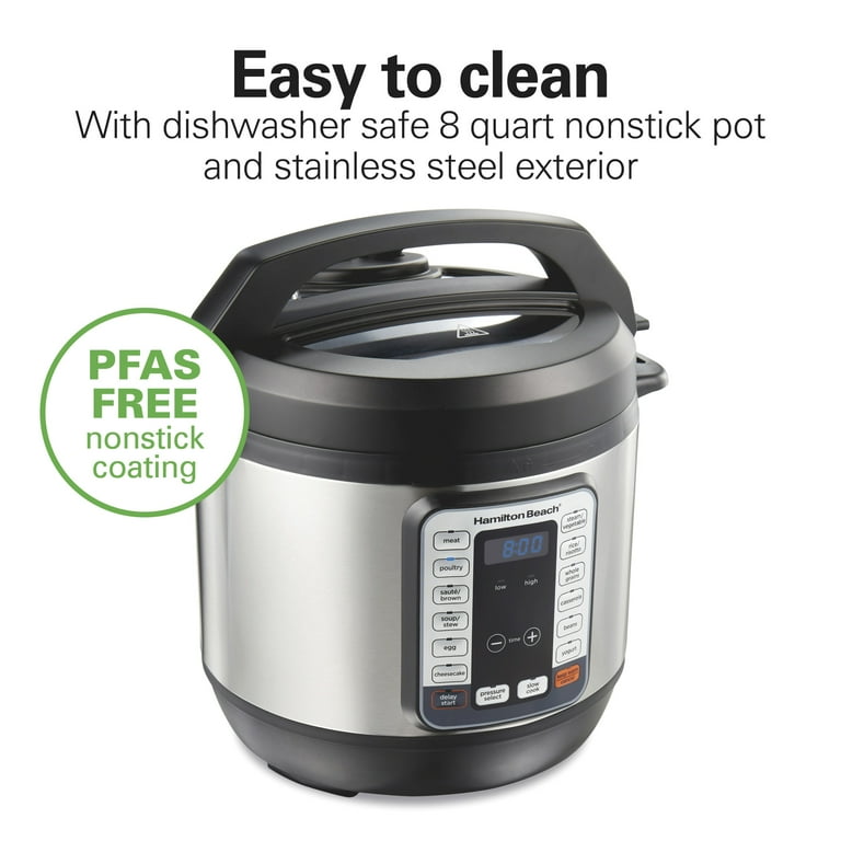 Hamilton Beach Quart 12-in-1 Pressure Cooker, Multi-Cooker, Slow