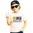 thumbnail image 6 of One Happy Bro Dude 1st Birthday Matching Family Outfits For Birthday Boy Sibling Natural Shirt Youth Medium, 6 of 8