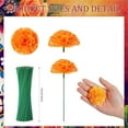 thumbnail image 2 of Duslogis 60Pcs 2.3'' Marigold Flower Heads Bulk, Silk Marigold with Stems Artificial Flowers for Diwali Home Decor Day of The Dead Wreath Garland (Orange), 2 of 5