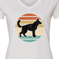 thumbnail image 4 of Inktastic German Shepherd Silhouette Vintage Retro Women's V-Neck T-Shirt, 4 of 5