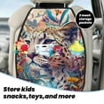 thumbnail image 5 of Fuzoiu Vibrant Leopard In Flowers Print 2 Pack Kick Mat Back Seat Protector With 3 Storage Pockets, Universal Car Seat Back Organizer For Kids Pets, Waterproof Backseat Protector For Most Car, 5 of 8