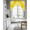 thumbnail image 4 of Baroque Yellow Kitchen Curtains Swag Valance for Windows/Bathroom/Cafe, Vintage Damask Classic Floral Rod Pocket Drape Panel Swag Curtains Valance for Bedroom/Living Room 56"x36", 4 of 6