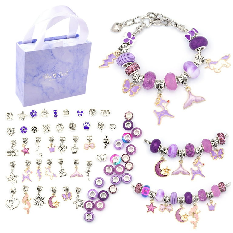63PCS Bracelet Making Kit Bead Jewelry Pendant Set DIY Craft Gift