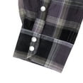 thumbnail image 7 of Coevals Club Mens Pearl Snap Plaid Western Cowboy Button Up Long Sleeve Shirts Purple Black White 01 3X-Large, 7 of 7
