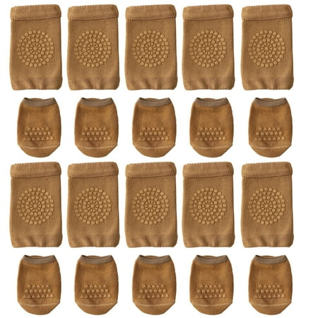 

5 Pairs Baby Crawling Anti-Slip Knee Pads and Anti-Slip Baby Socks Set Unisex