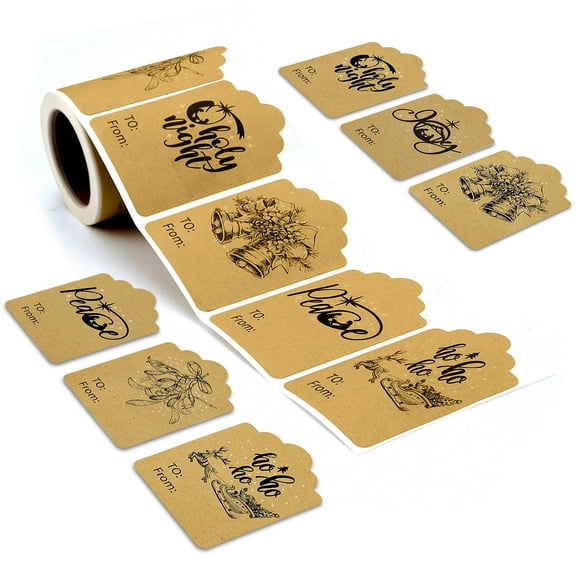 Beaquicy Christmas Stickers 120 Labels Christmas Name Tags Stickers Decorative Gift Decals Present Labels