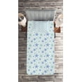 thumbnail image 3 of Ambesonne Starfish Quilted Coverlet 2 Pcs, Nautical Theme Starfish, Twin Size, Almond Green Azure Blue, 3 of 4