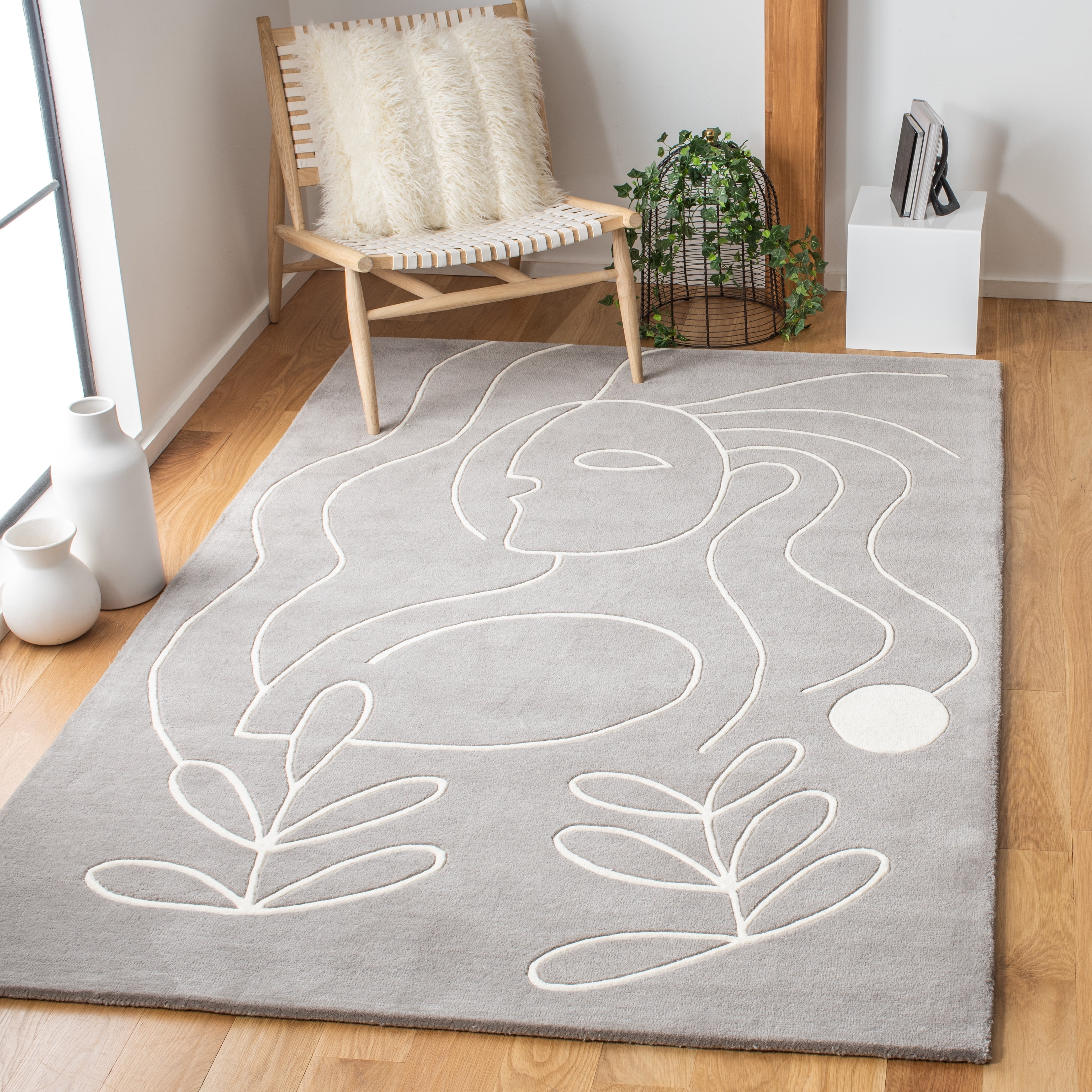 SAFAVIEH Fifth Avenue Dawson Abstract Area Rug, Grey/Ivory, 5' x 8'