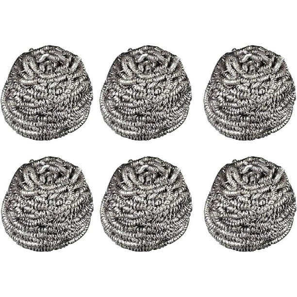 Set of 6 Stainless Steel Sponge Scrubbers for Cleaning Dishes Heavy