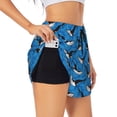 thumbnail image 3 of Lsque Whale And Sea Printed Women's Running Shorts with Liner Pockets,Elastic Quick Dry Workout Athletic Gym Yoga Shorts,Womens High Waist Shorts-Medium, 3 of 9