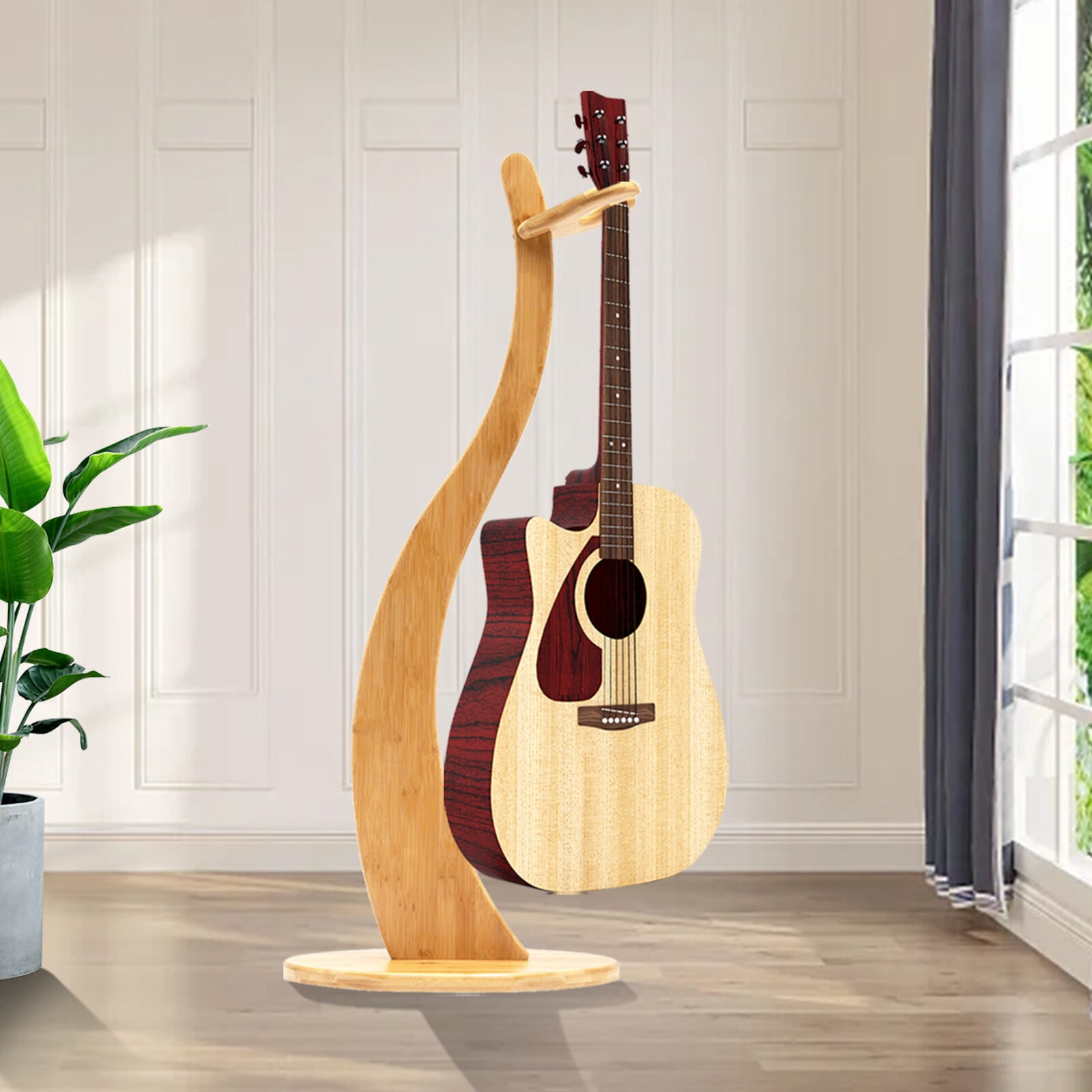 Bamboo Guitar Stand, Acoustic Guitar Stand, Single Guitars Holder Stand for Electric Guitar, Hanging Guitars Stands for Home Decor Studio Display
