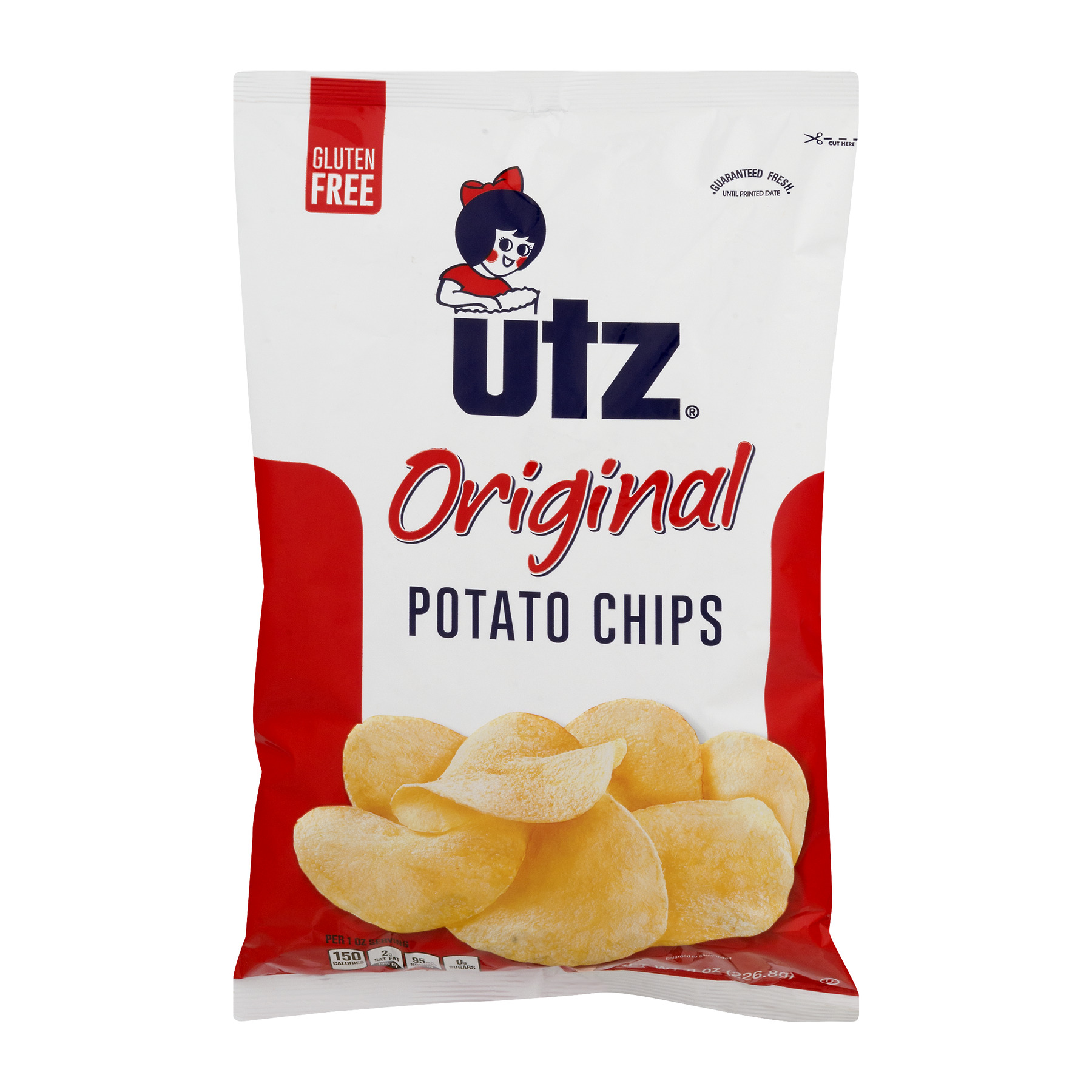 Utz GlutenFree Original Potato Chips, 8 Oz.
