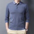 thumbnail image 3 of Nouveau POLO en Tricot à Col Rabattu pour Hommes Automne Manches Longues Pull Fin, 3 of 4