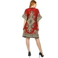 thumbnail image 4 of Short Kaftan Beach Cover ups Dresses for Women Ladies Dashiki Caftan Loungewear Free Size Red, 4 of 4