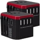 thumbnail image 2 of Adaptadores de Viaje Universales TravelXpertRed 2Pzas 100-240V 50-60Hz 5V 5.6A EU/UK/USA/ AUS Negro/Rojo., 2 of 2