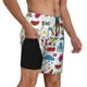 thumbnail image 2 of Balery Summer Bañador para hombre, shorts de playa de secado rápido con entrepierna y forro de compresión-Large, 2 of 6