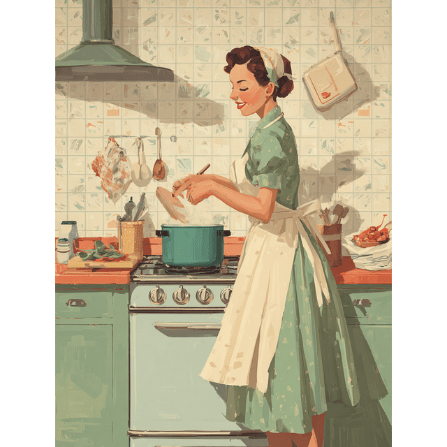 Qisvanset Retro Kitchen Canvas Wall Art 15.75x11.81 Inches