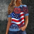 thumbnail image 2 of successthop Independence Day T Shirt Women Flags Plus Size Summer Shirts Festival Top Crewneck Short Sleeve Clothes Red, 2 of 7