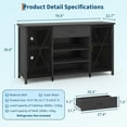 thumbnail image 3 of Royalbelle 71 Inch Black Coffee Bar Cabinet with Storage, Industrial Sideboard, 3 of 7