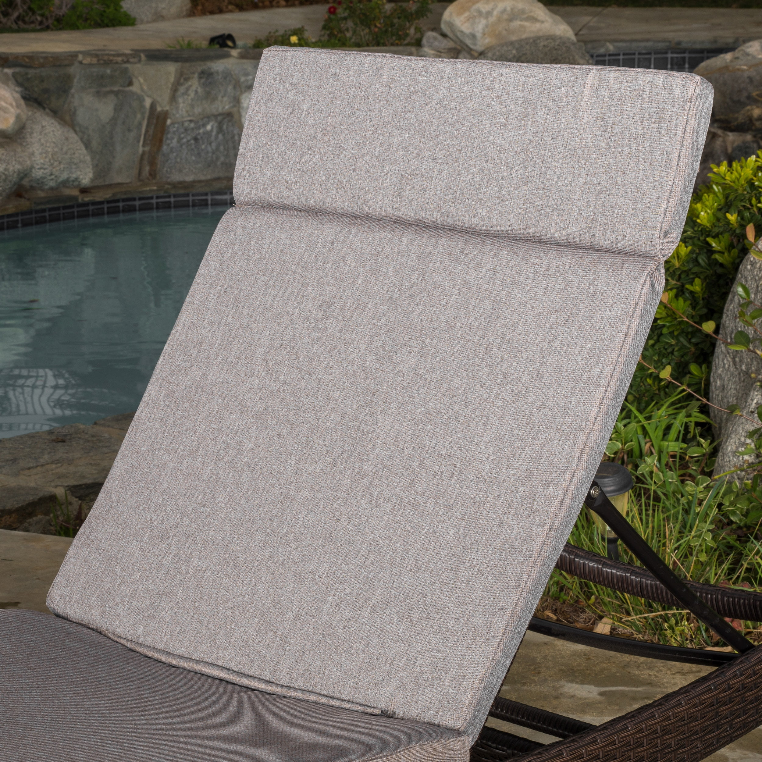 Anthony Outdoor Wicker Adjustable Chaise Lounges with Cushions, Set of 2, Multibrown, Charcoal