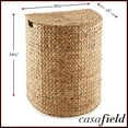 thumbnail image 7 of Casafield Half Moon Laundry Hamper with Lid and Removable Liner Bag - Natural, Woven Water Hyacinth Laundry Basket Sorter for Clothes, 7 of 7