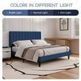 thumbnail image 5 of Einfach King Size Platform Bed Frame with Upholstered Velvet Vertical Headboard, Blue, 5 of 6