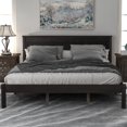 thumbnail image 2 of Full Size Platform Bed Frame with Wooden Headboard and Footboard, Slats Support, No Box Spring Needed, Non-Slip, Noise Free, Easy Assembly, Espresso, Queen, 2 of 6