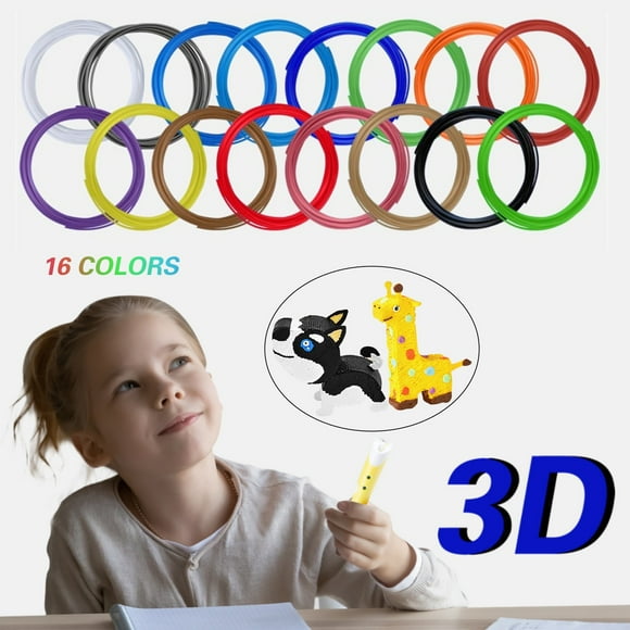 WIFKLSIIPG 3D Pen Filament 16 Colours 5 m Each - 3D Pen Filament 1.75 mm 3D Pen Paint Set