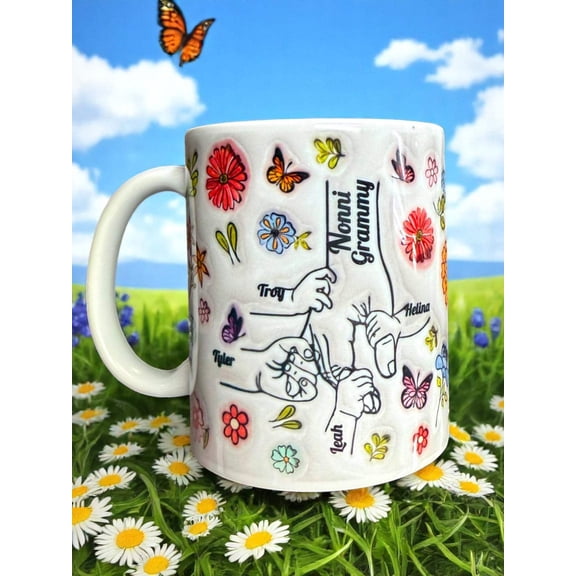 Personalized "Hands of Love" Mug for Mom/Grandma