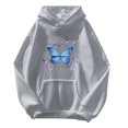 thumbnail image 1 of Gibobby Sudaderas universitarias con capucha Sudadera de mujer de manga larga con estampado diario Sudadera larga con capucha Sudadera con cordón Estampado （Gris， M), 1 of 4