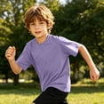 thumbnail image 3 of ASEIDFNSA Boys Mesh Athletic T-Shirts Short Sleeve Plain Crewneck Summer Tees(Purple,9-11 Years), 3 of 3