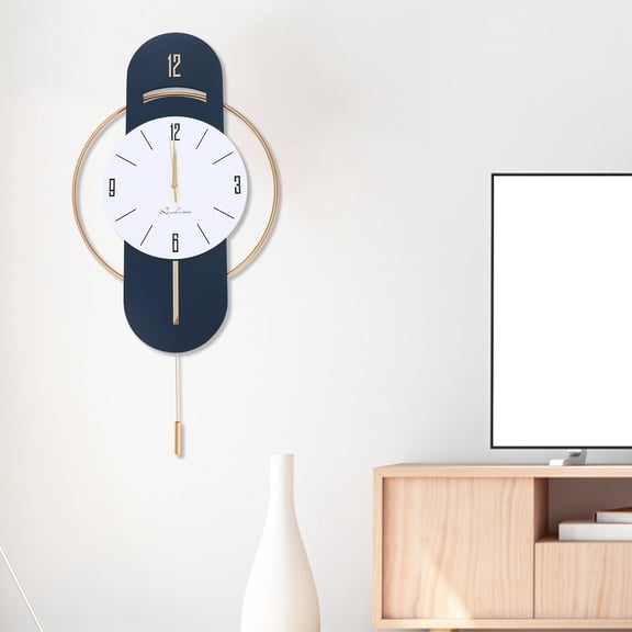 Miumaeov 16.54" Quartz Modern Indoor Pendulum Clock, Large Dial