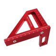 thumbnail image 4 of yeacher Règle de Menuiserie en Alliage d'Aluminium avec Mesure d'Angle 45°/90°, Guide de Trou pour Marquage de Précision, Durable et Résistant à la Rouille, Idéal pour les Charpentiers et les Amateurs de Bricolage (Rouge), 4 of 6