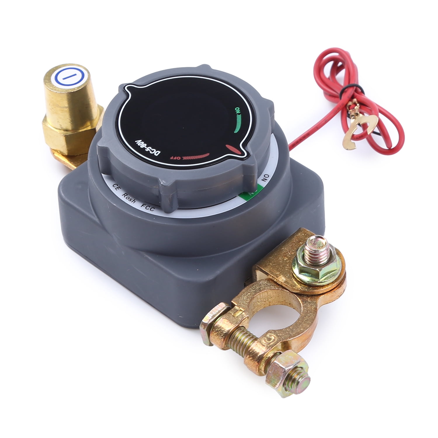 Battery Disconnect Switch with Digital Voltage Display DC 5-80V Master Isolator Cut/Shut Off Switch for Marine Boat Car Truck Camper RV Trailer Vehicles