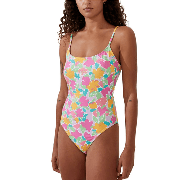 COTTON ON Women's Floral-Print Cheeky One-Piece Swimsuit, XS