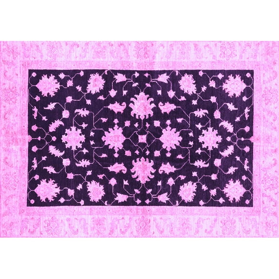 Ahgly Company Indoor Rectangle Oriental Purple Modern Area Rugs, 2' x 4'