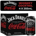 thumbnail image 2 of Jack Daniel's Tennessee Whiskey and Coca-Cola Ready to Drink Whiskey Cocktail, 4 pack, 355 ml Cans, 2 of 9